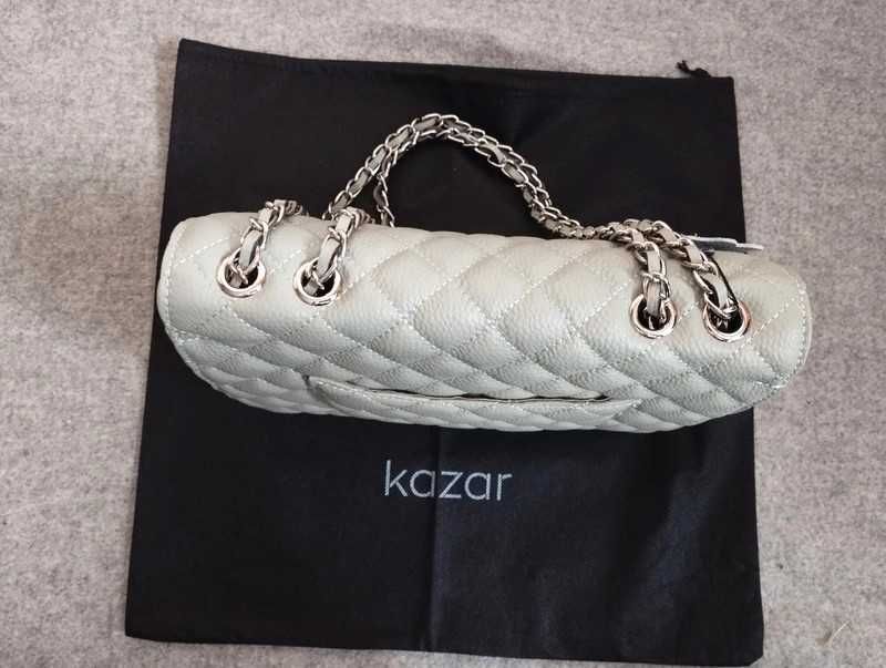 Nowa skórzana torebka na łańcuszku pasku pikowana Kazar