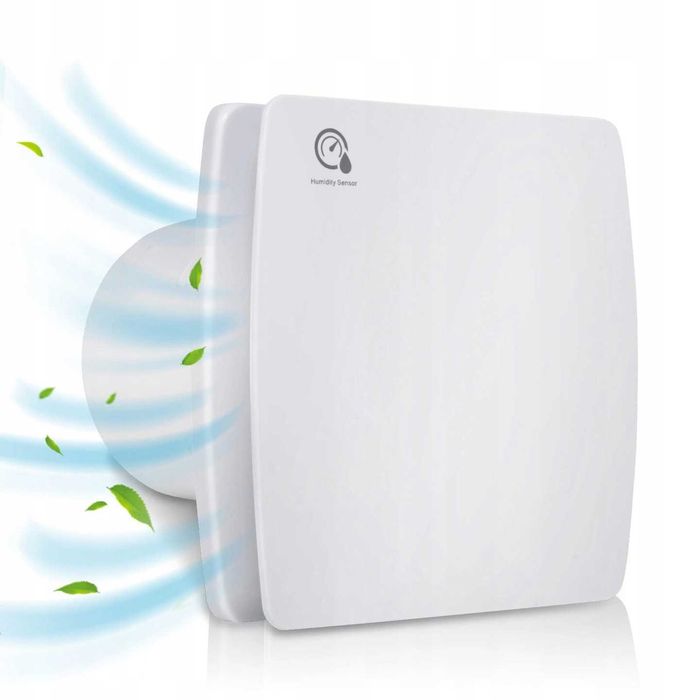 wentylator wyciągowy  CICHY 100mm z Timer Czujnik wilgotności + Klapa