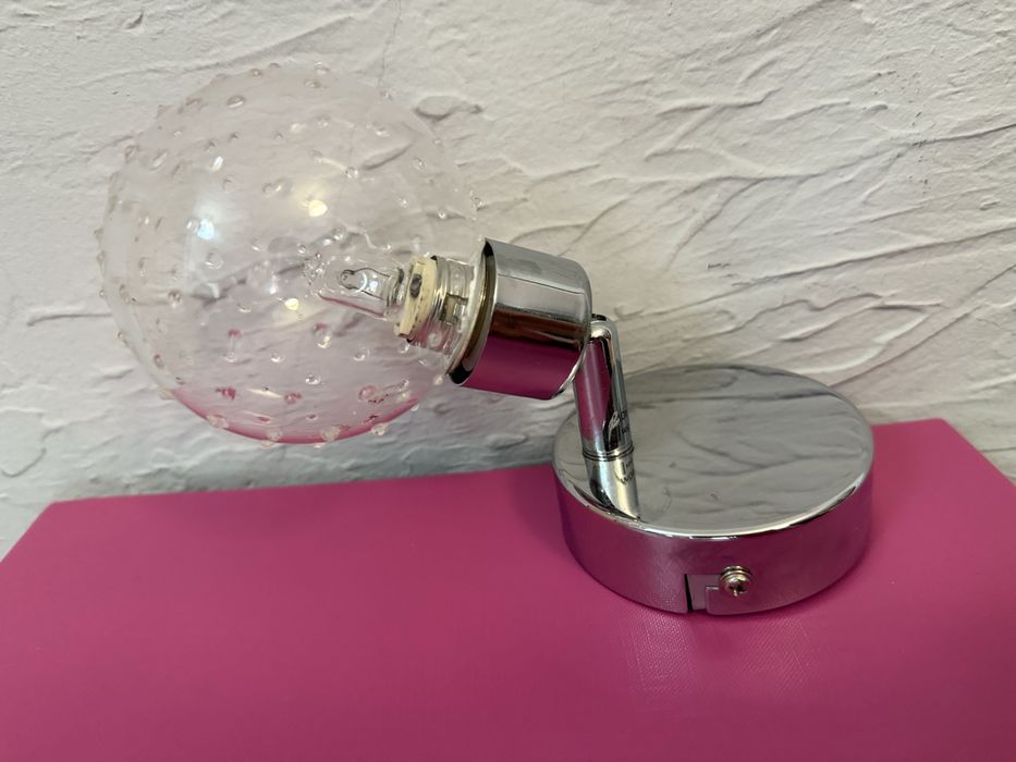 Lampy lampa kinkiet 2 szt kule kulki szklane srebrne  srebrne chrom