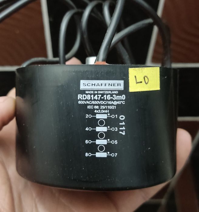 RD8147 Schaffner, dławik drutowy z kompensacją,THT; 16A
SCHAFFN