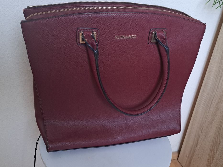 Torebka bordowa, wys. 35, szer u góry 40cm. Do ręki i na ramię.