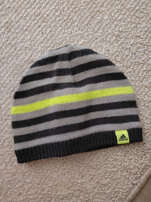 Czapka dziecięca w paski jesień zima Adidas