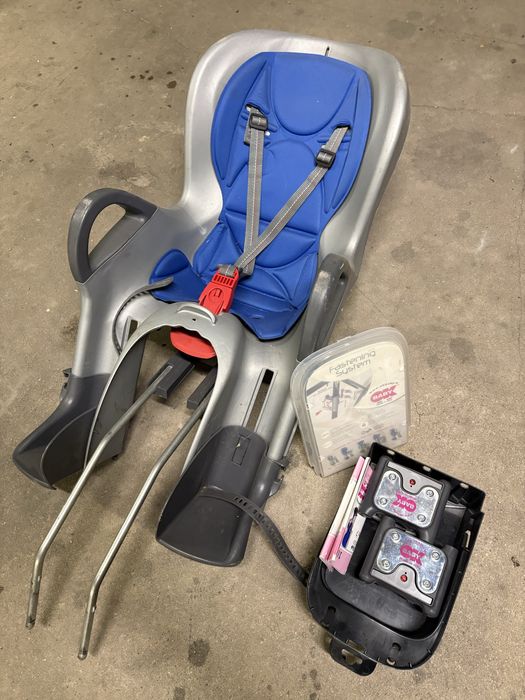 Włoski fotelik siodełko rowerowe dla dziecka OKbaby + 2 adaptery
