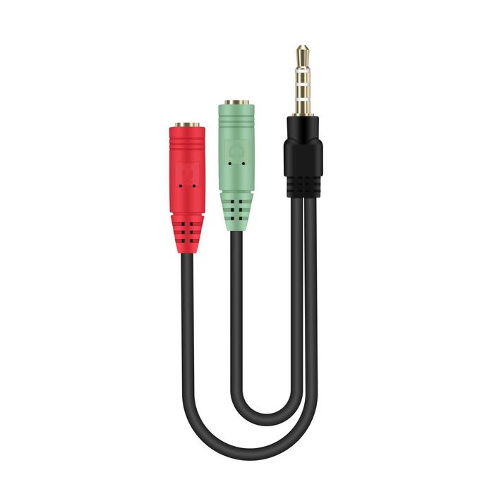 Adaptador Spliter Jack 3.5mm P/ Jack 3.5mm Áudio + Jack 3.5mm Micro