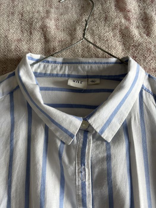 Biala w paski kosxula krotki rekaw gap uniwersalna bawelna