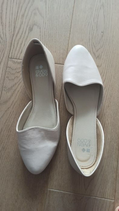 Eleganckie baleriny Even&Odd beżowe, r. 42 - idealne na szerszą stopę!