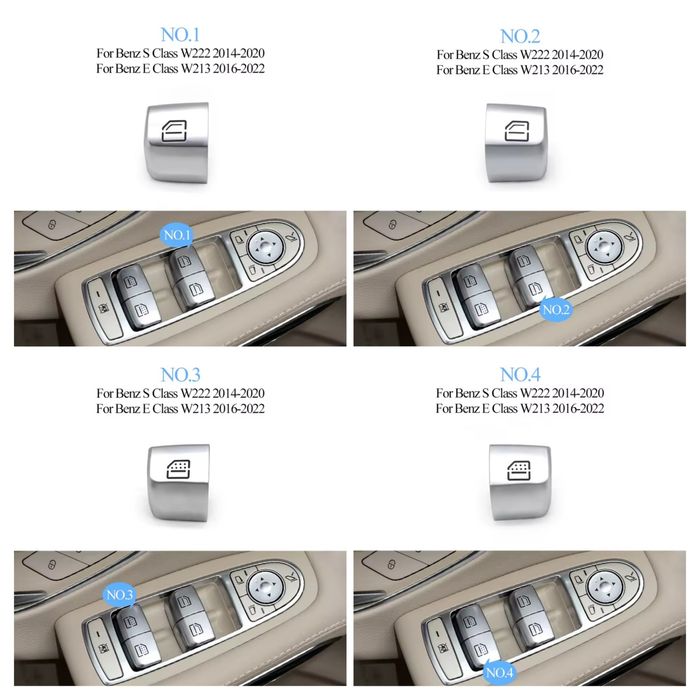 Interruptor comando botão vidro Mercedes Benz - Classe C, E, S, GLS