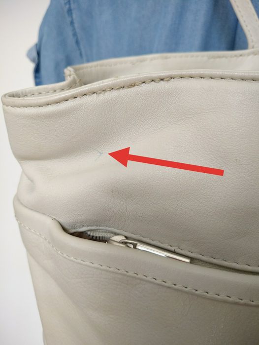 Кожа ручная работа рюкзак кожанный белый молочный женский шкіряний