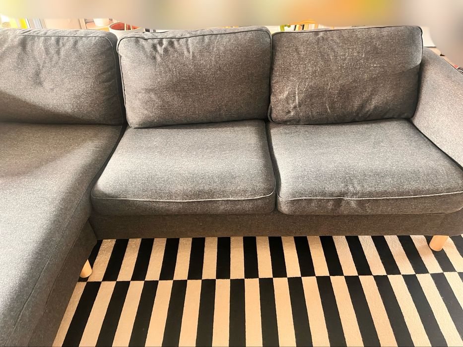 Sofá ikea  parup 3 lugares com chaise longue
