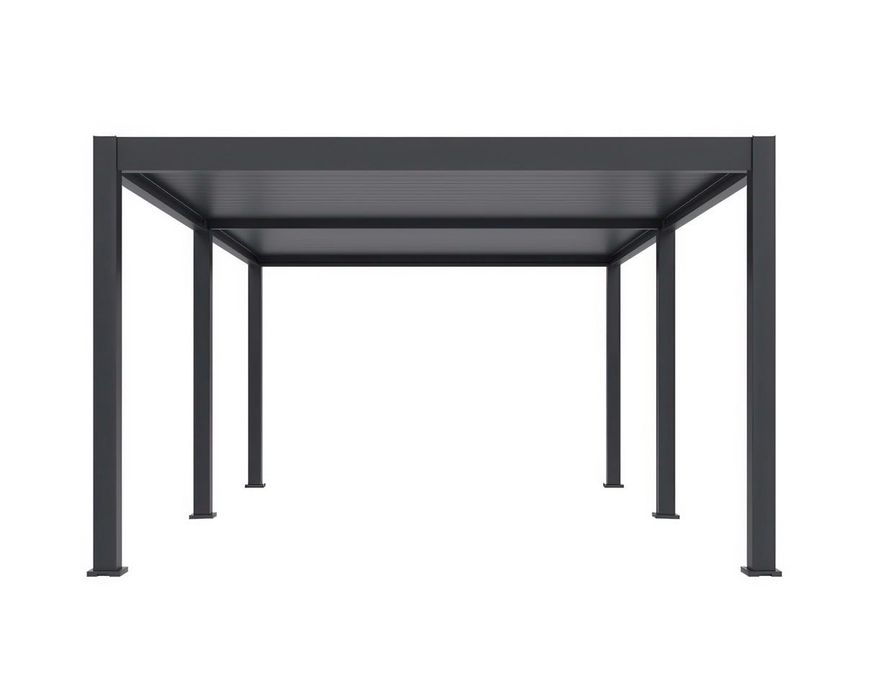 Pergola elektryczna tarasowa 4x6 DELUXE PRO AUTOMATIC z oświetleniem LED, Anthracite - Gutroof