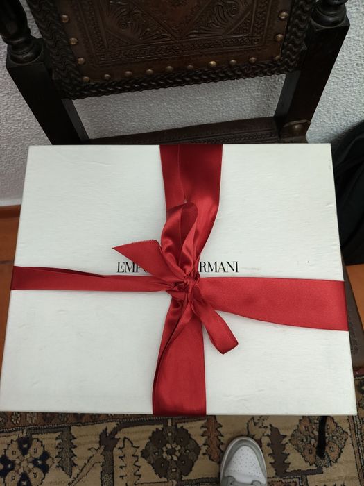 Emporio Armani Sapatilhas Cano Alto Preto/Vermelho – Originais