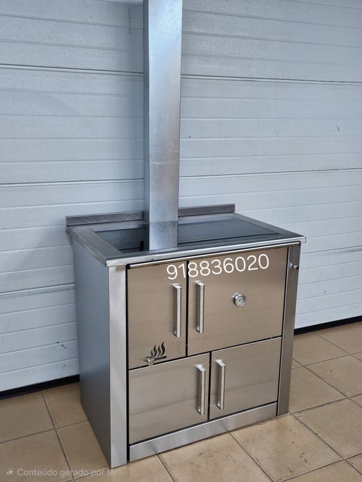Fogão Lenha INOX Vitroceramica - NOVOS  - Fabricado em Portugal