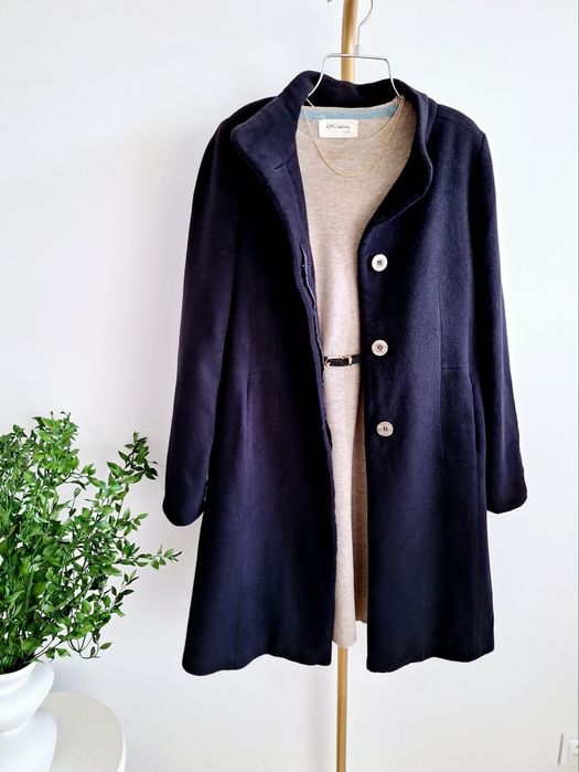 Płaszcz coat 38 M Aryton premium fioletowy wełna wool kaszmir