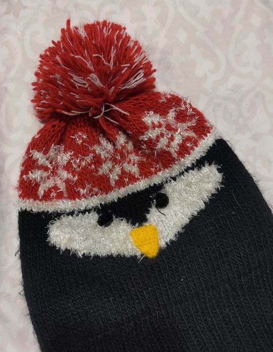 Czapka zimowa świąteczna pingwin zwierzaki christmas