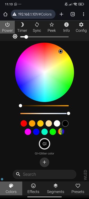 Painel de parede LED RGB Endereçável 80cm | WLED + OpenRGB (1 em stock