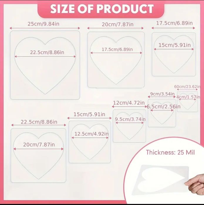 Шаблоны 8шт для рисования и декора