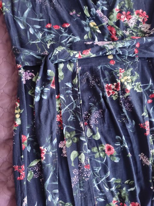 Orsay - sukienka granatowa, w kwiaty, rozm. 40