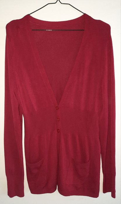 kardigan cienki bordo 38 M