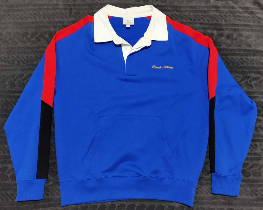 LACOSTE Men’s LIVE Colourblock Fleece Polo Shirt Sweatshirt