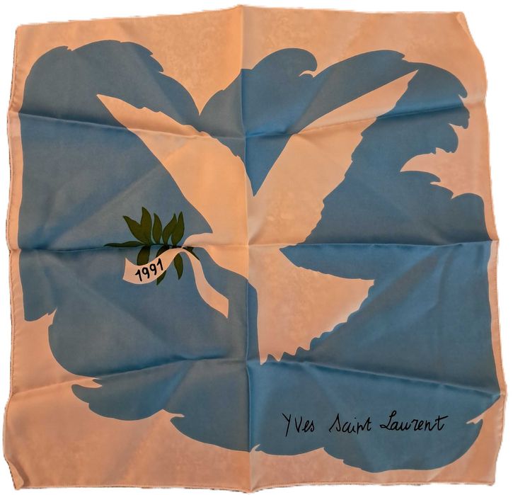 Yves Saint Laurent - Lenço Seda Comemorativo - Vintage Raro