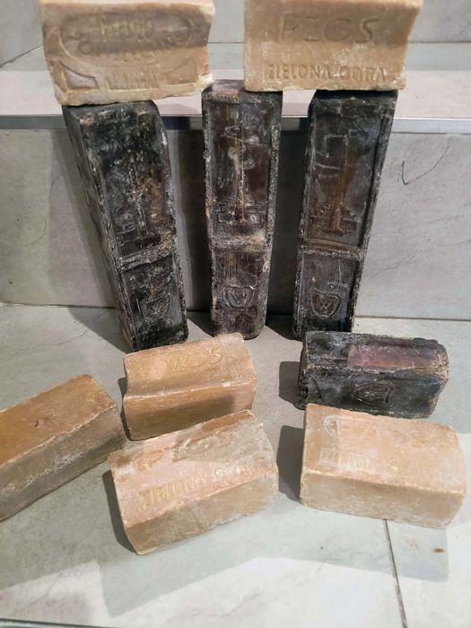 Stare szare mydła PRL 9 szt