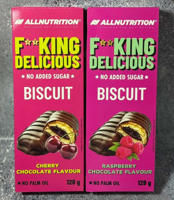 Печиво F**king Delicious малиновий і вишневий джем 128 г без цукру