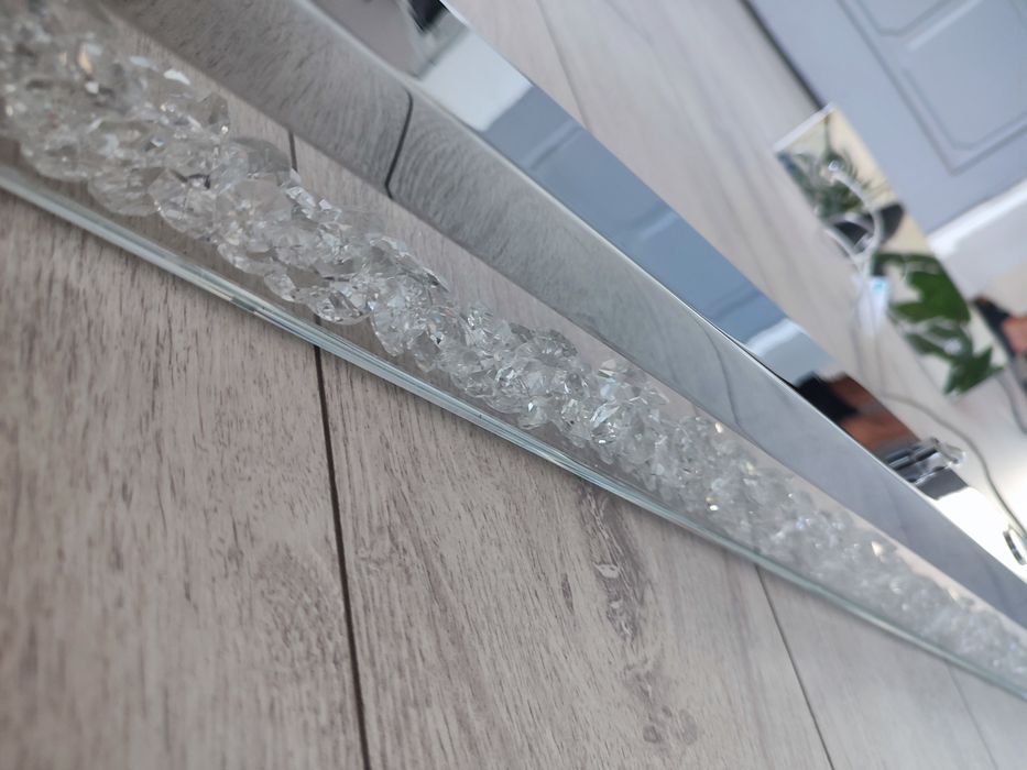 Lampa listwa LED kryształki nad stół srebrna sufitowa cardito 1 eglo