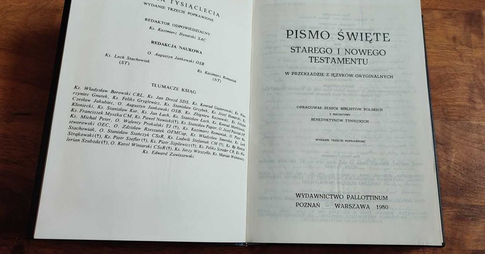 Pismo Święte Stary i Nowy Testament PALOTTINUM 1980; wydanie 3 - (twarda okładka)