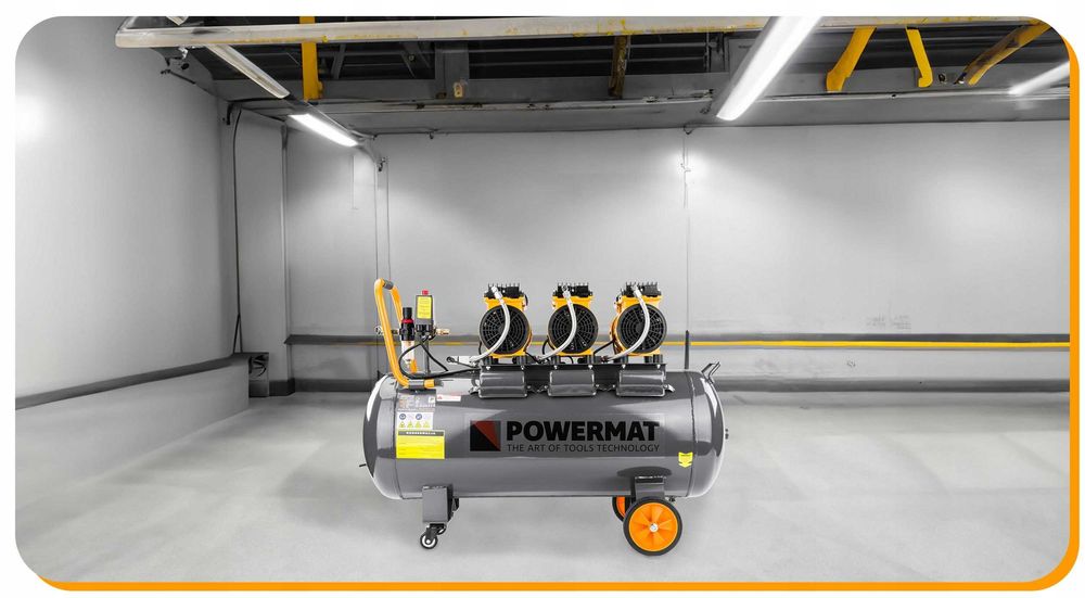 Kompresor Bezolejowy 100L SPRĘŻARKA 8 BAR 580l/min 230V CICHY 79dB