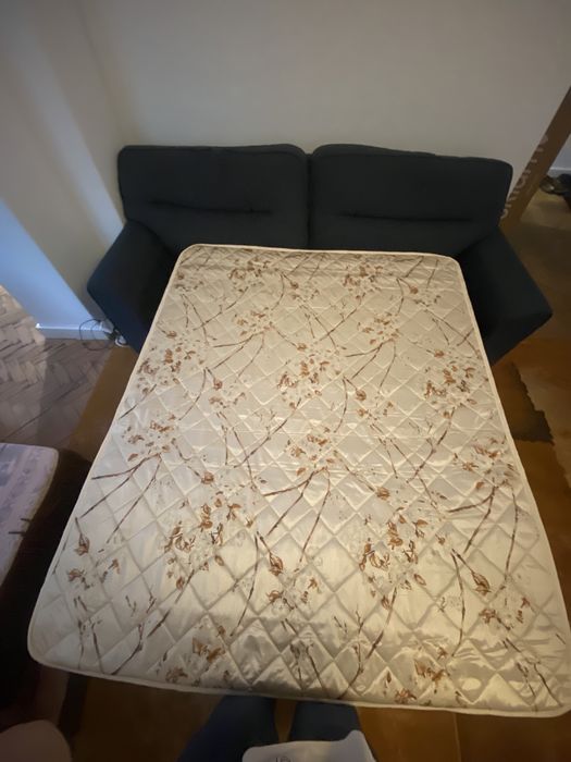 Sofá cama modelo italiano azul marinho (cama casal padrão)