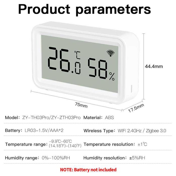 Датчик температури та вологості Zigbee TUYA, Ewelink, HA, zigbee2mqtt