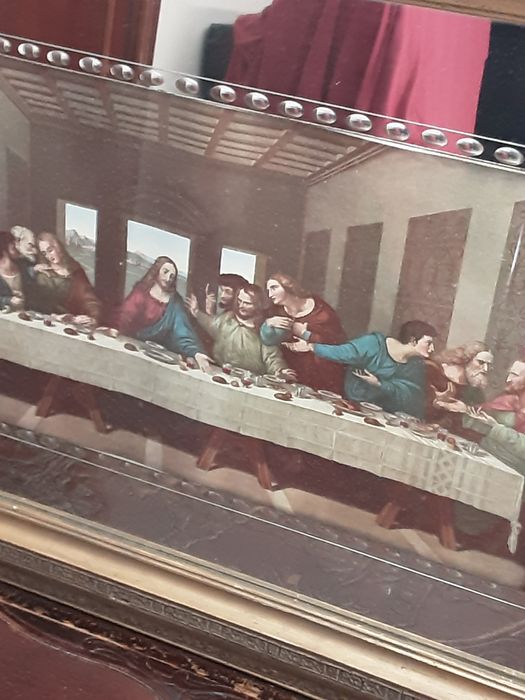 Quadro  Última ceia de Jesus Cristo com mais de 100 anos