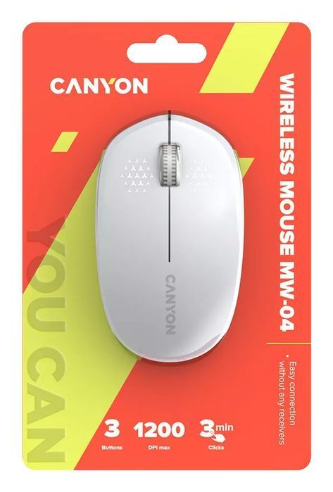 canyon mysz mw 04 oburęczna opis biała/szara usb radio bezprzewodowa