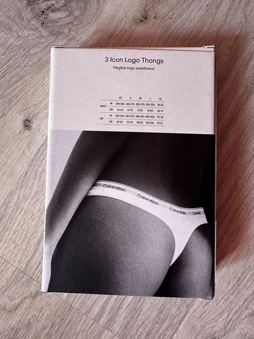 Zestaw 3 par stringów Calvin Klein | 38 M | nowe z metką