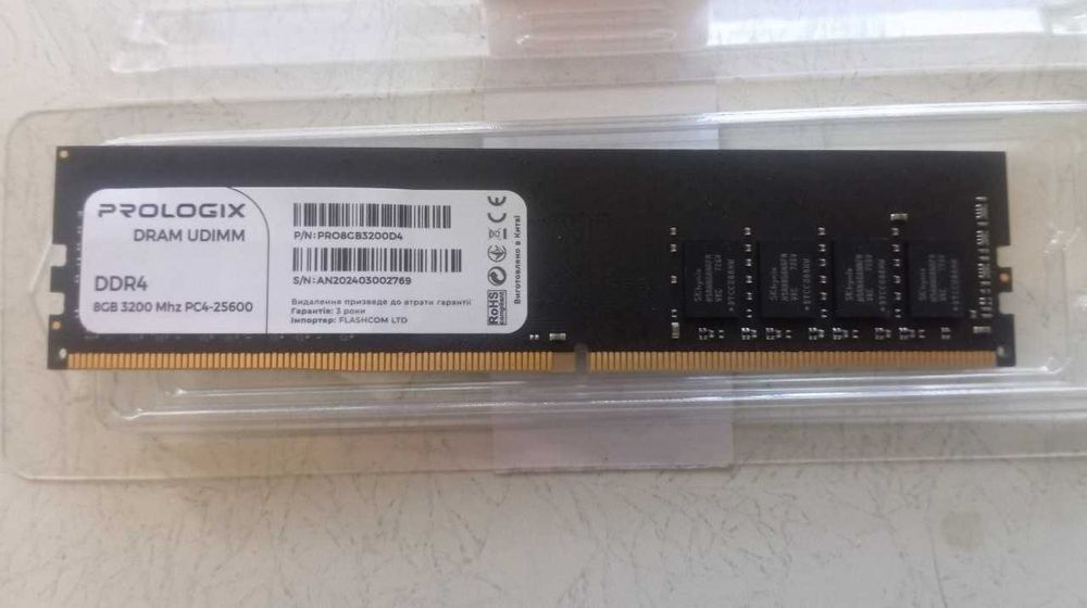 Оперативна память DDR4 16GB (2x8GB) 3200 MHz Prologix