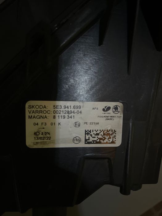 Продам протитуманну ліву на Skoda Octavia A8