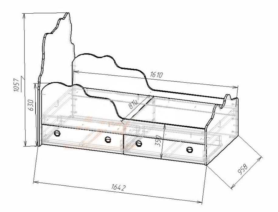 Ліжко дитяче з ящиками Хелло Китти Hello Kitty для дівчинки