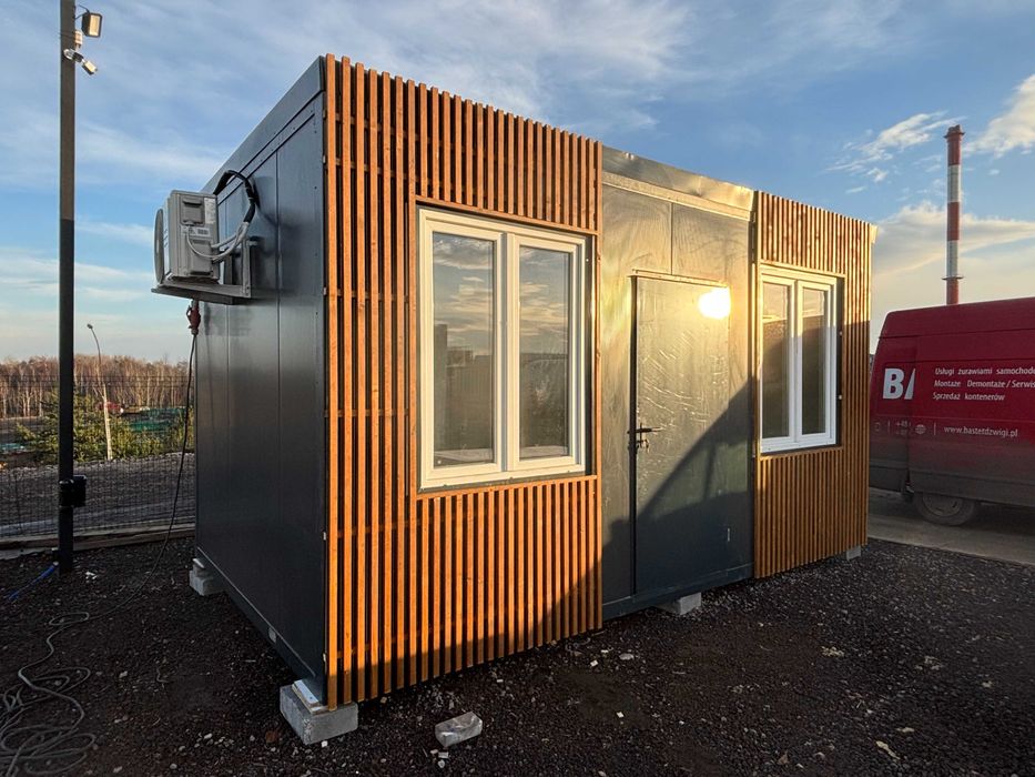 kontener biurowy, pawilon 3 x 5 metrów, klimatyzator