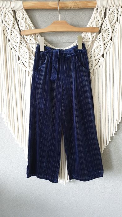 Reserved granatowe nowe welurowe spodnie kuloty R 110