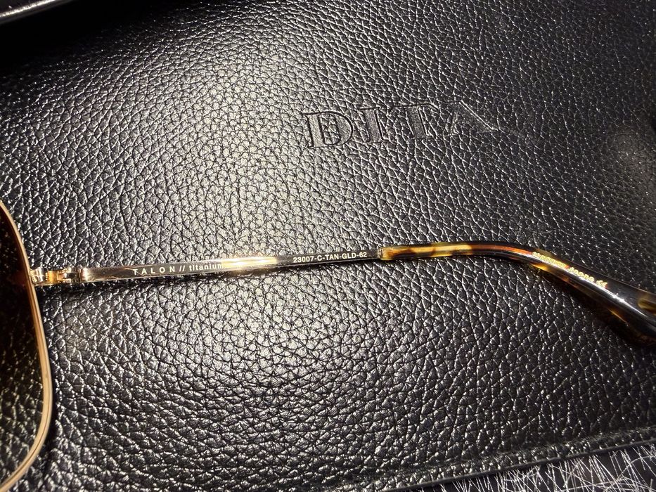 Okulary DITA Talon złote brazowe szkła cartier