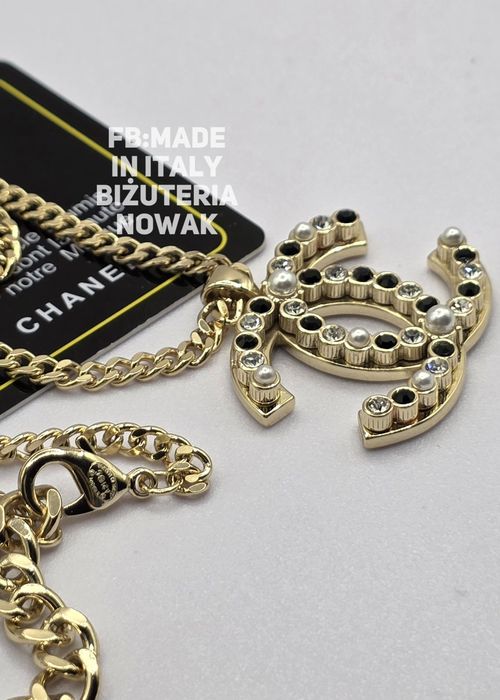 Naszyjnik łańcuszek cc chanel cyrkonie