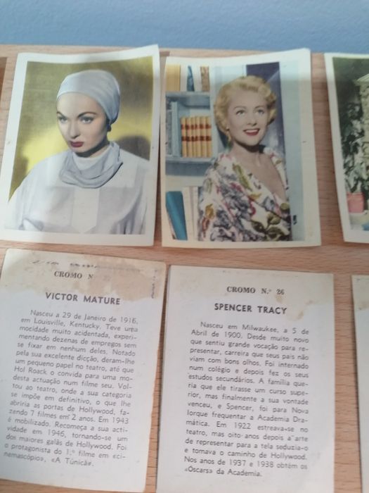 Conjunto de cromos artistas de cinema