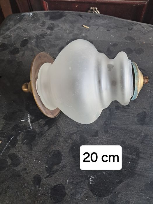 Abajour vidro e latão