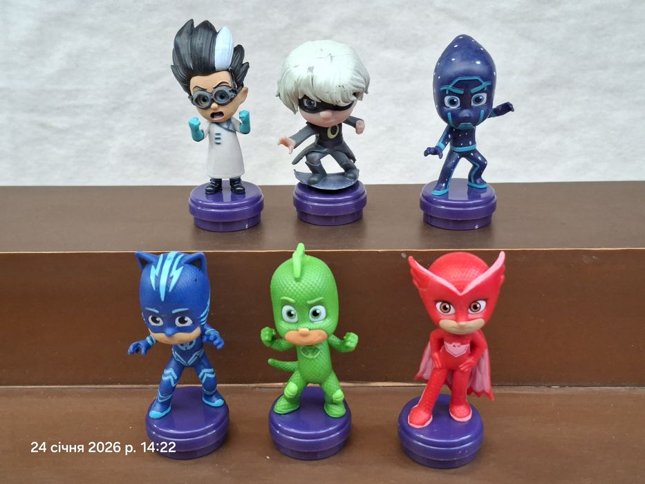 Набор фигурок 6 шт Герои в масках Pjmasks Кэтбой Гекко Алетт