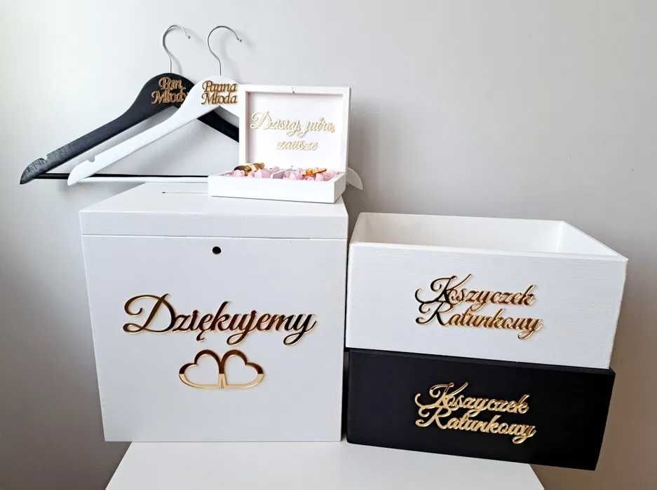 Duże pudełko na koperty obrączki Koszyczki ratunkowe wieszaki pleksi