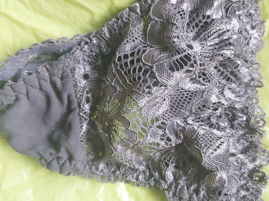 Stringi koronkowe szare damskie  rozmiar S/M