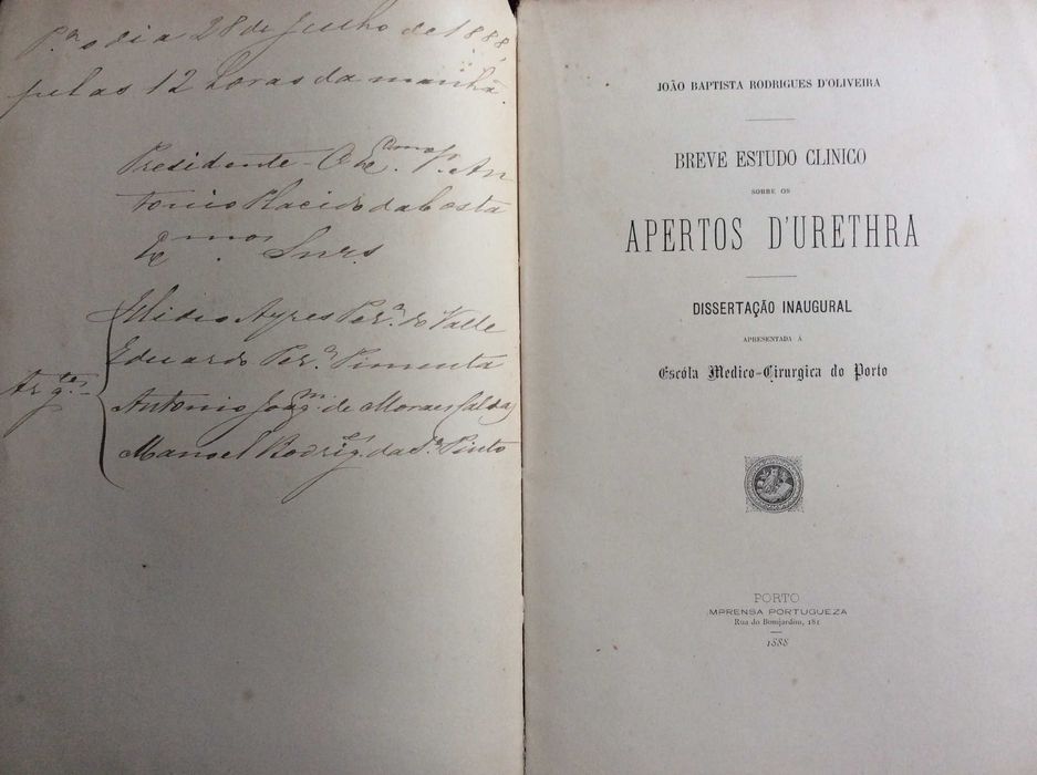 Breve estudo sobre os Apertos de Urethra. Dissertação inaugural, 1888