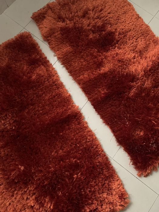 2 Medium-Pile Orange Rugs from Leroy Merlin, 57x113 cm