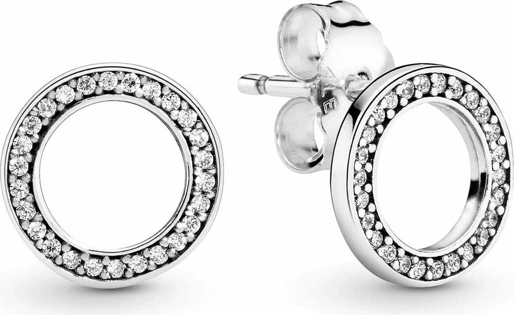 PANDORA kolczyki sztyfty z lśniącymi kołami Próba 925 Waga 1,32 g