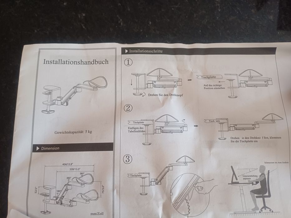 Apoio de braço para secretária